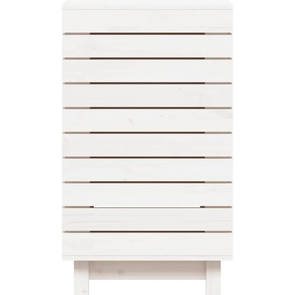 vidaXL Wasmand 44x44x76 cm massief grenenhout wit