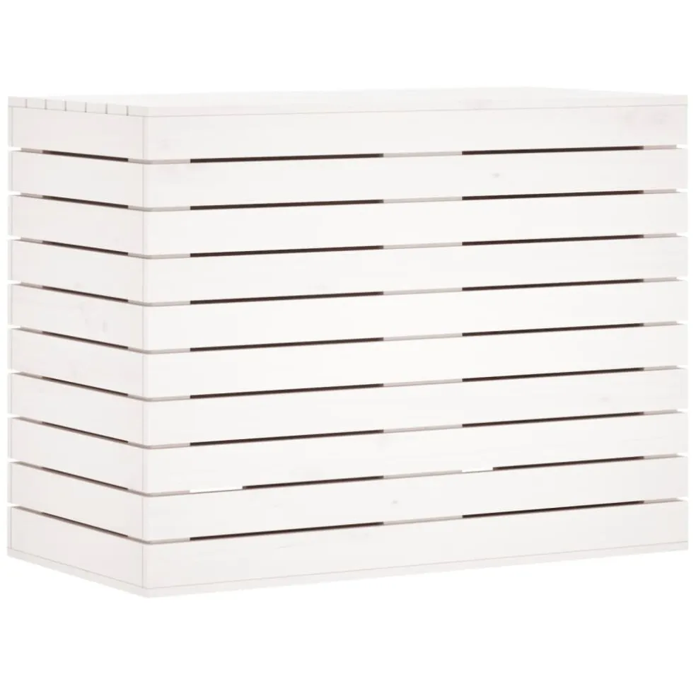 vidaXL Wasmand 88,5x44x66 cm massief grenenhout wit