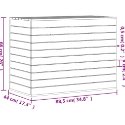 vidaXL Wasmand 88,5x44x66 cm massief grenenhout wit