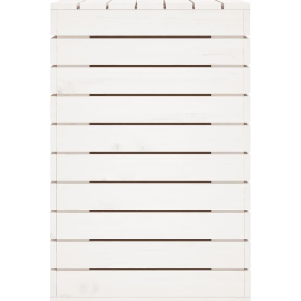 vidaXL Wasmand 88,5x44x66 cm massief grenenhout wit