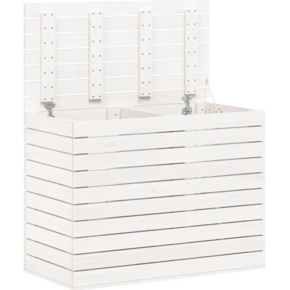 vidaXL Wasmand 88,5x44x66 cm massief grenenhout wit