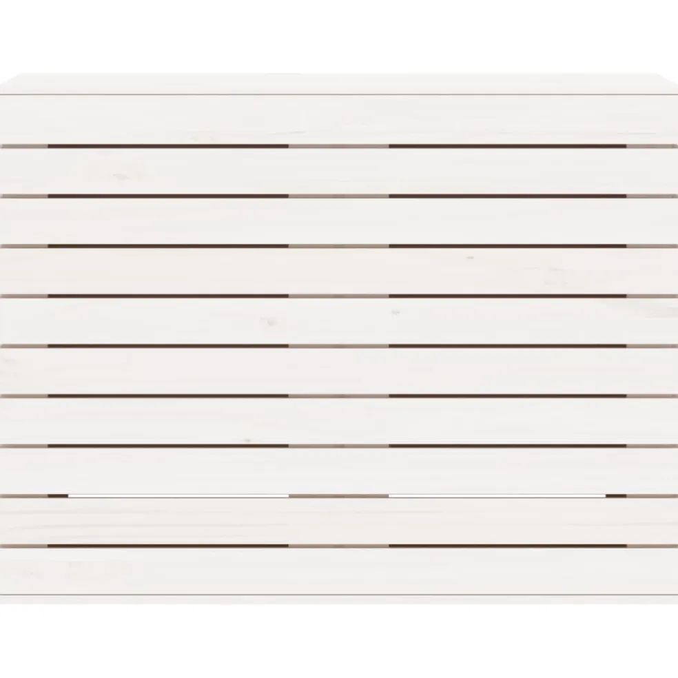 vidaXL Wasmand 88,5x44x66 cm massief grenenhout wit