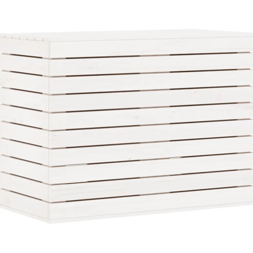 vidaXL Wasmand 88,5x44x66 cm massief grenenhout wit