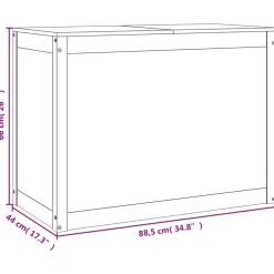 vidaXL Wasmand 88,5x44x66 cm massief grenenhout