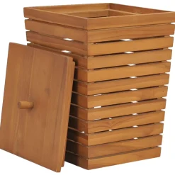 vidaXL Wasmand 30x30x45 cm massief teakhout