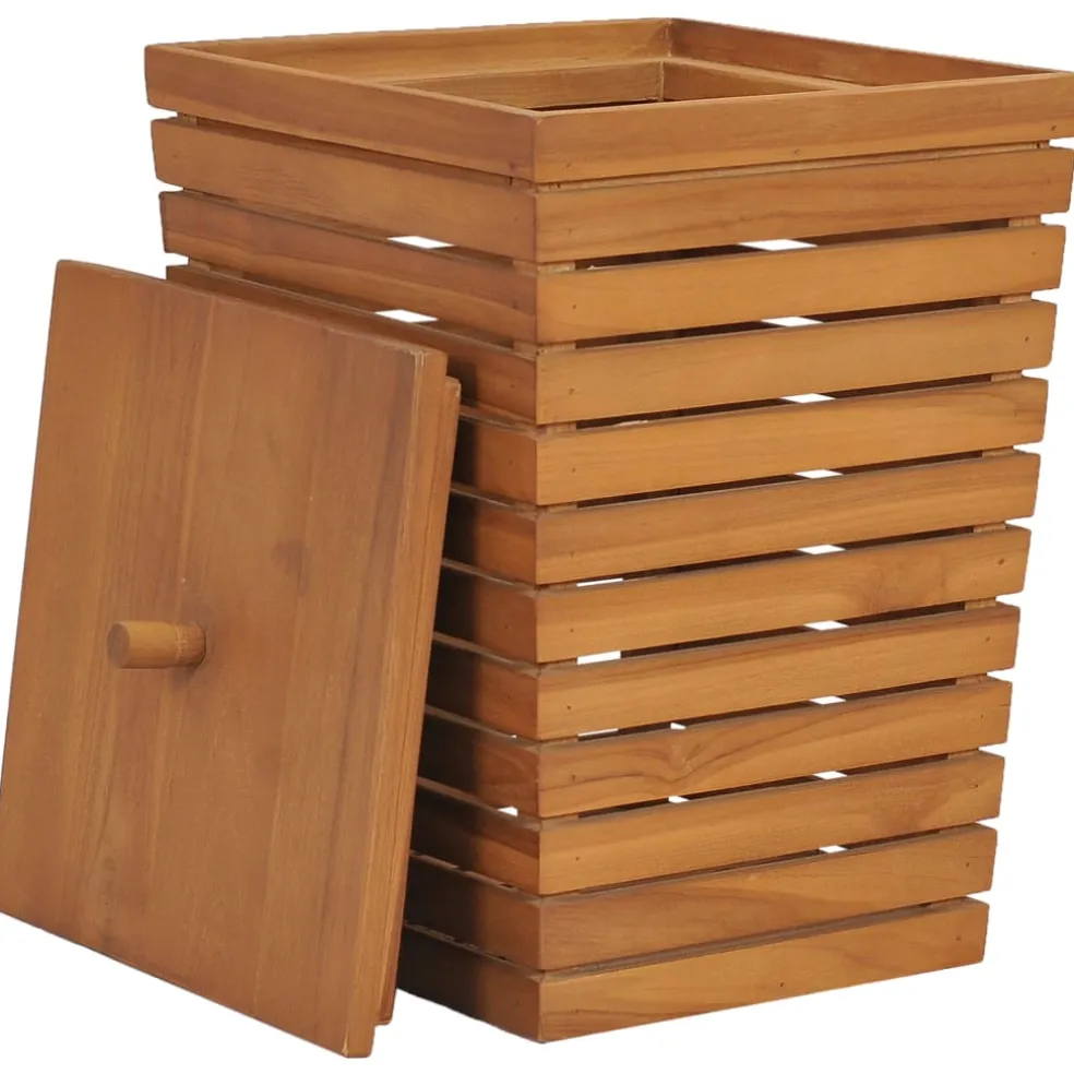vidaXL Wasmand 30x30x45 cm massief teakhout
