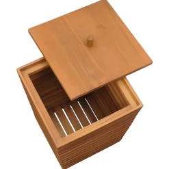 vidaXL Wasmand 30x30x45 cm massief teakhout