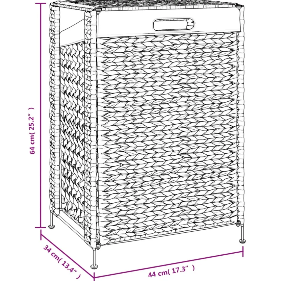 vidaXL Wasmand 44x34x64 cm waterhyacint