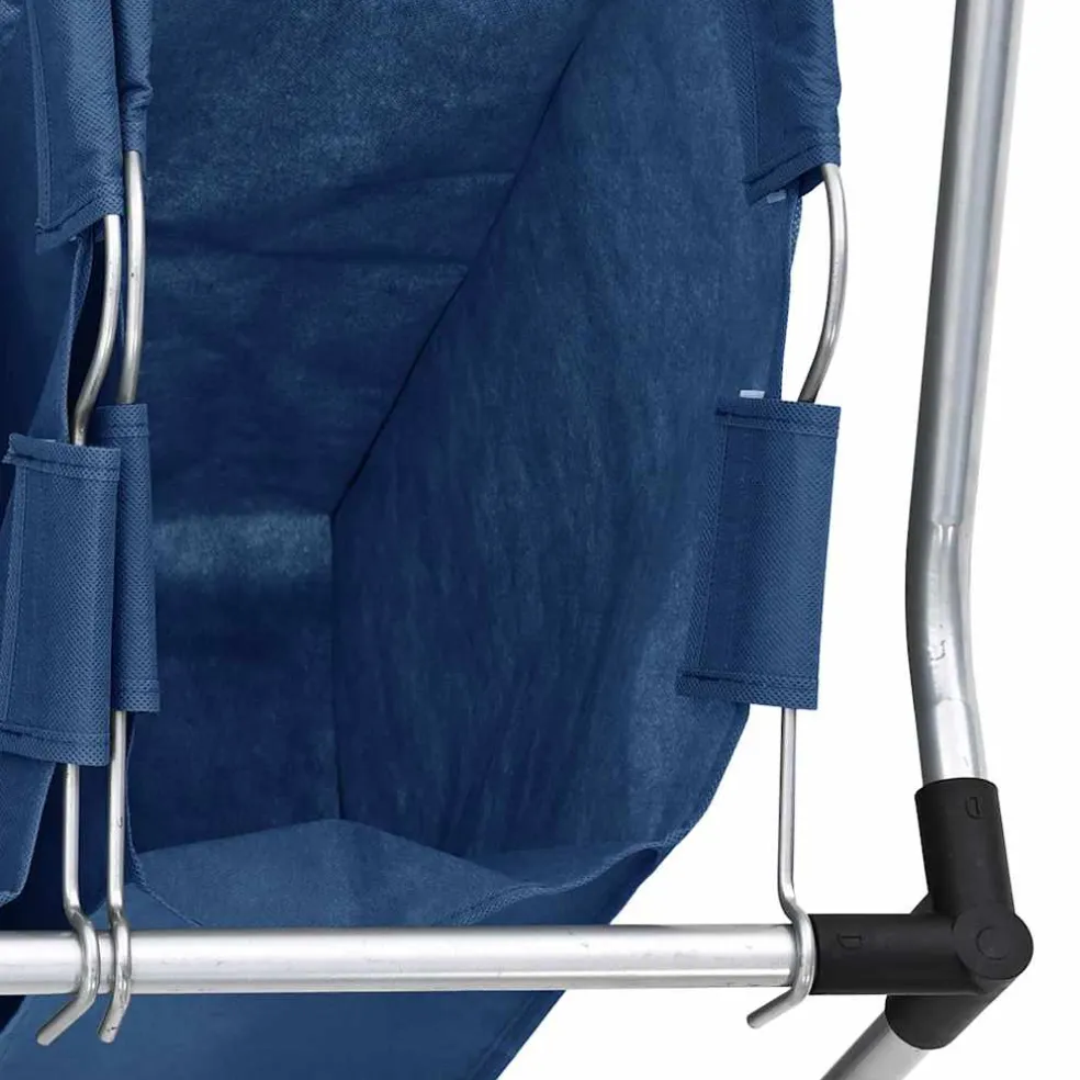 vidaXL Wassorteerder met 4 zakken staal blauw