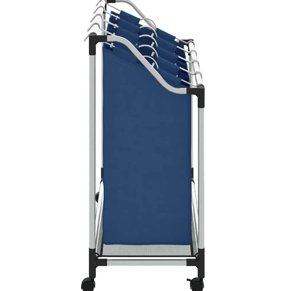 vidaXL Wassorteerder met 4 zakken staal blauw