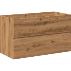vidaXL Wastafelkast met ingebouwde wasbak artisanaal eikenkleurig