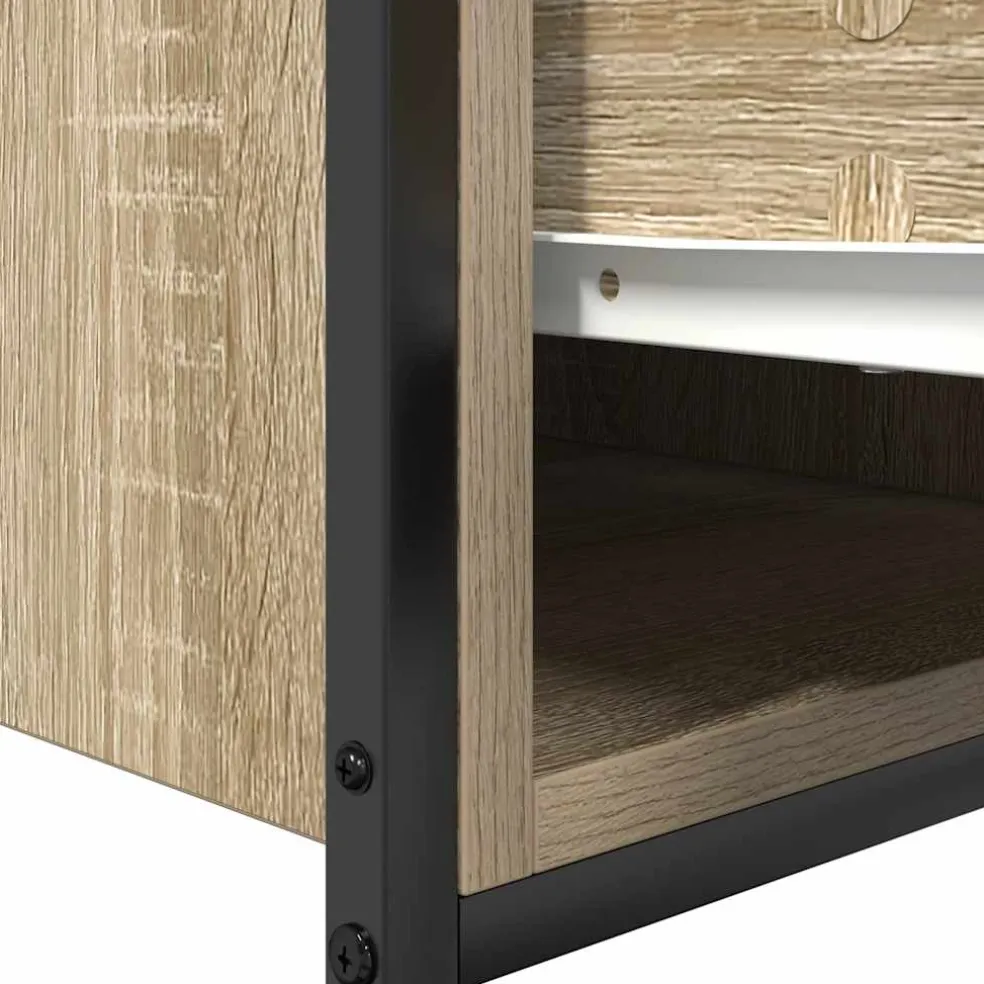 vidaXL Wastafelkast met lades 90x34,5x60 cm sonoma eikenkleurig