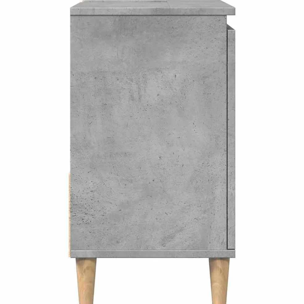 vidaXL wastafelkast 65x33x60 cm bewerkt hout betongrijs