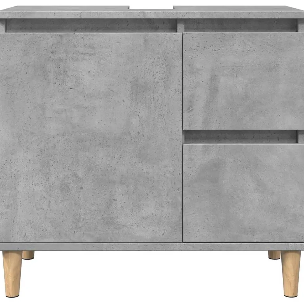 vidaXL wastafelkast 65x33x60 cm bewerkt hout betongrijs
