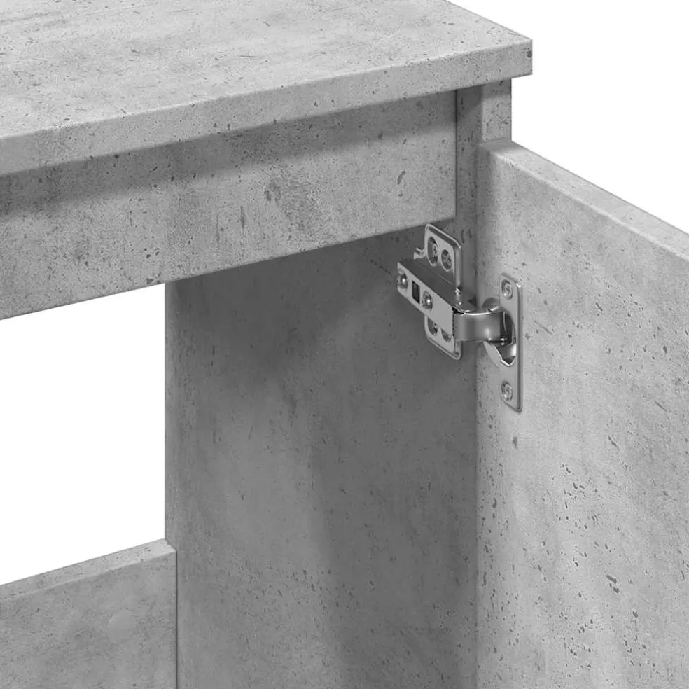 vidaXL Wastafelkast 58x33x60 cm bewerkt hout betongrijs