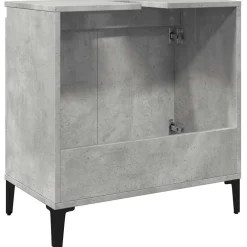 vidaXL Wastafelkast 58x33x60 cm bewerkt hout betongrijs