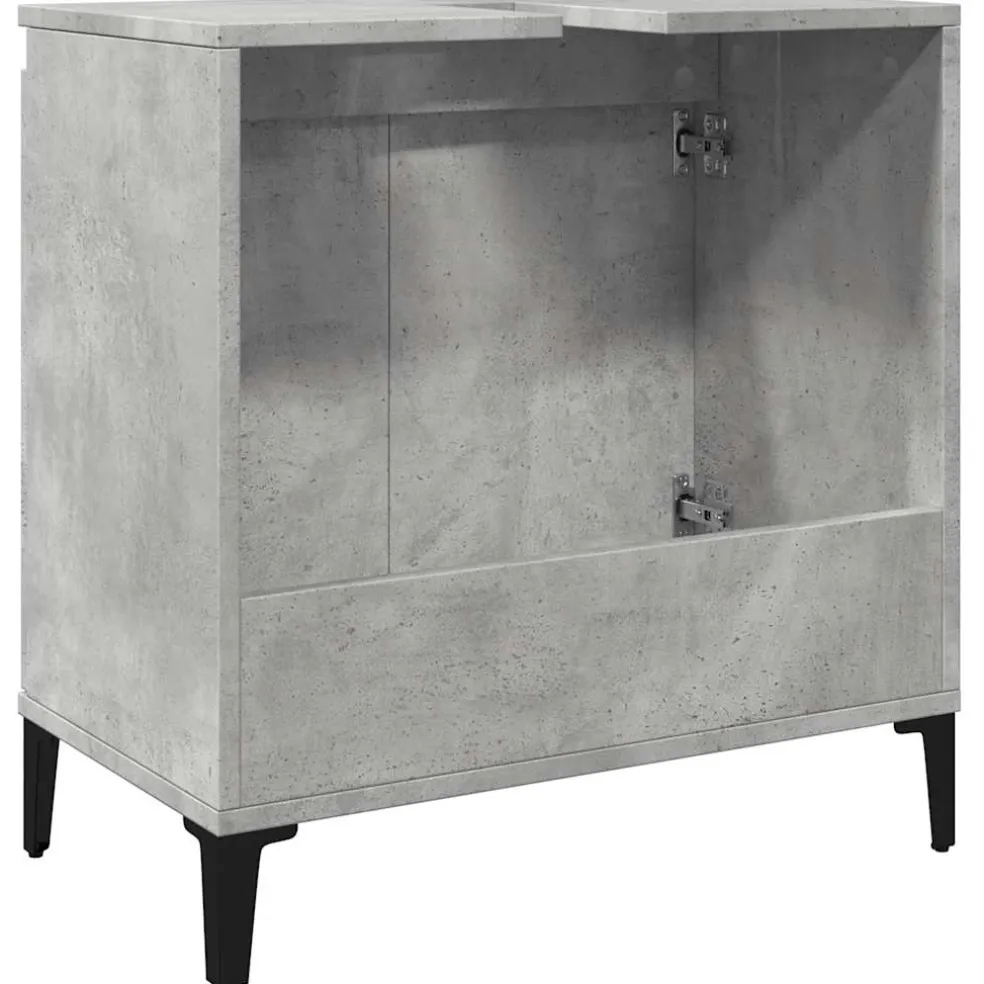 vidaXL Wastafelkast 58x33x60 cm bewerkt hout betongrijs