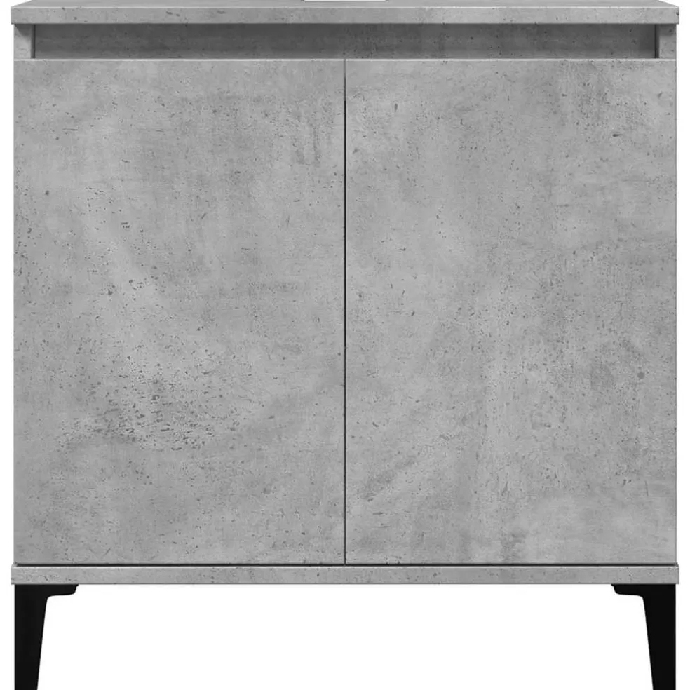 vidaXL Wastafelkast 58x33x60 cm bewerkt hout betongrijs