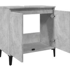 vidaXL Wastafelkast 58x33x60 cm bewerkt hout betongrijs