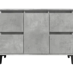 vidaXL Wastafelkast 80x33x60 cm bewerkt hout betongrijs