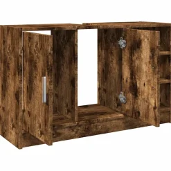 vidaXL Wastafelkast 90x29x55 cm bewerkt hout gerookt eikenkleurig