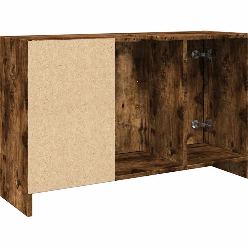 vidaXL Wastafelkast 90x29x55 cm bewerkt hout gerookt eikenkleurig