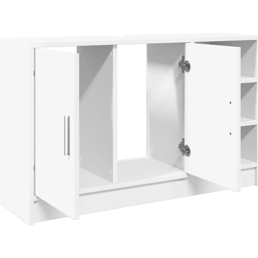 vidaXL Wastafelkast 90x29x55 cm bewerkt hout wit