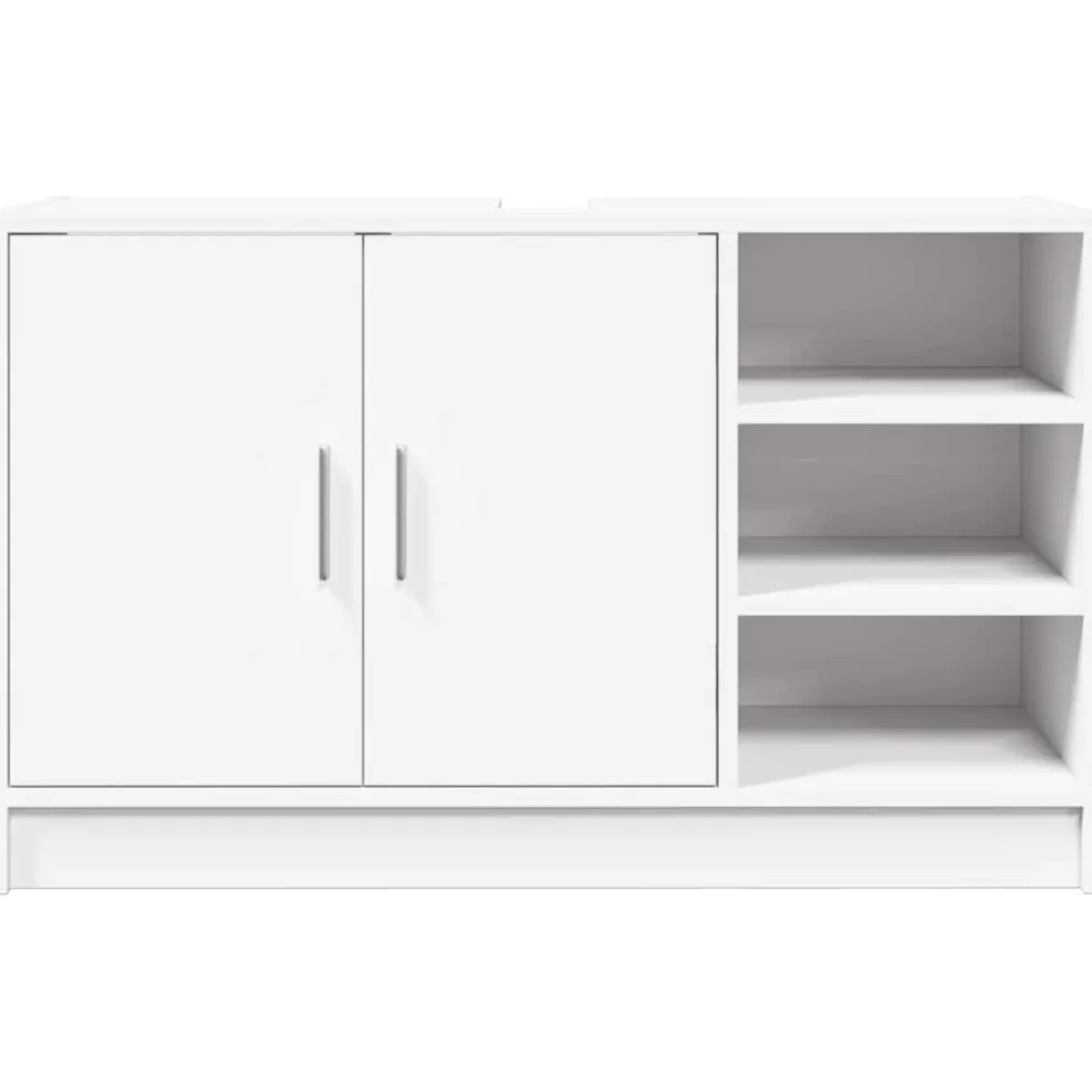 vidaXL Wastafelkast 90x29x55 cm bewerkt hout wit