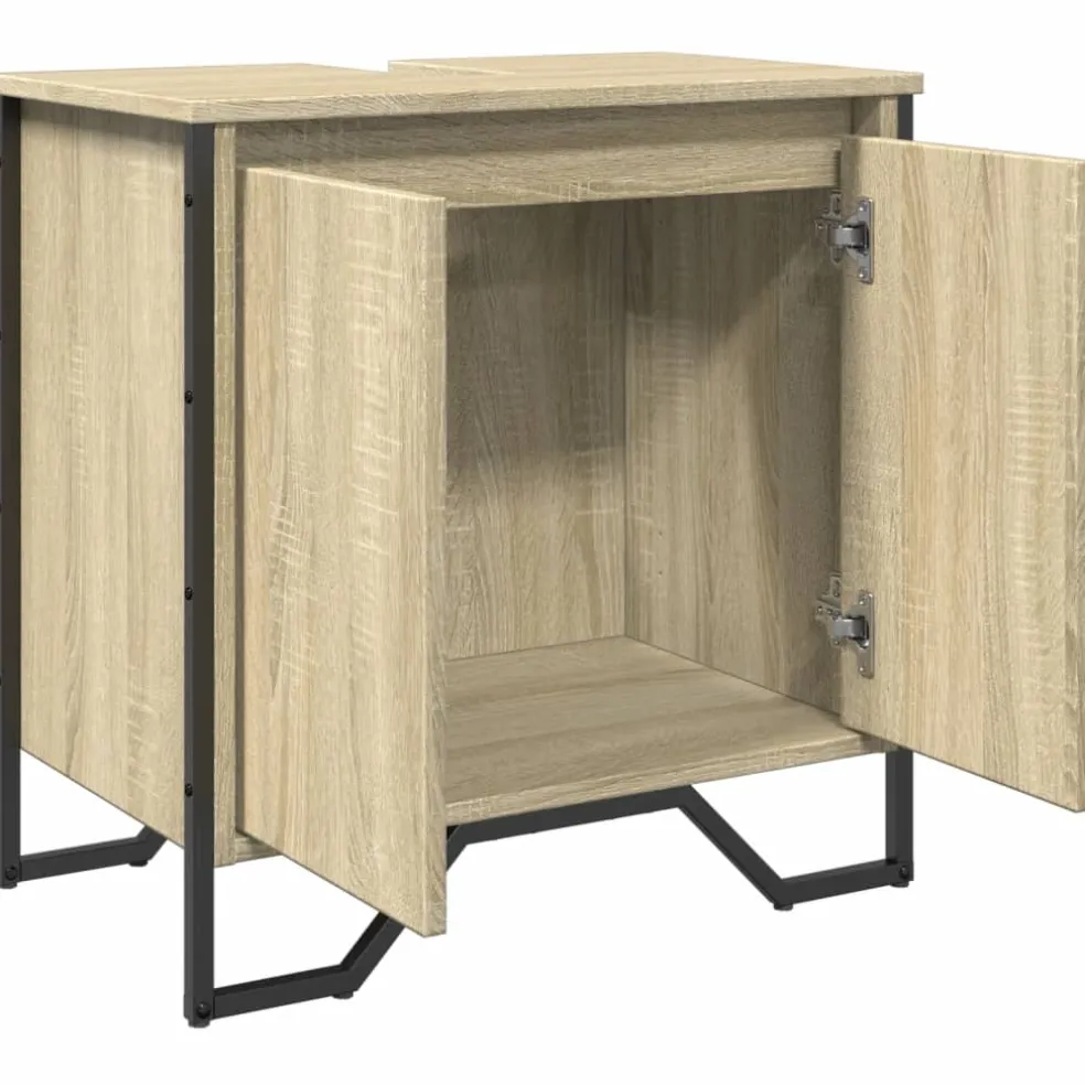 vidaXL Wastafelkast 60x35x60 cm bewerkt hout sonoma eikenkleurig