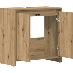 vidaXL Wastafelkast 60x33x60 cm bewerkt hout artisanaal eikenkleurig