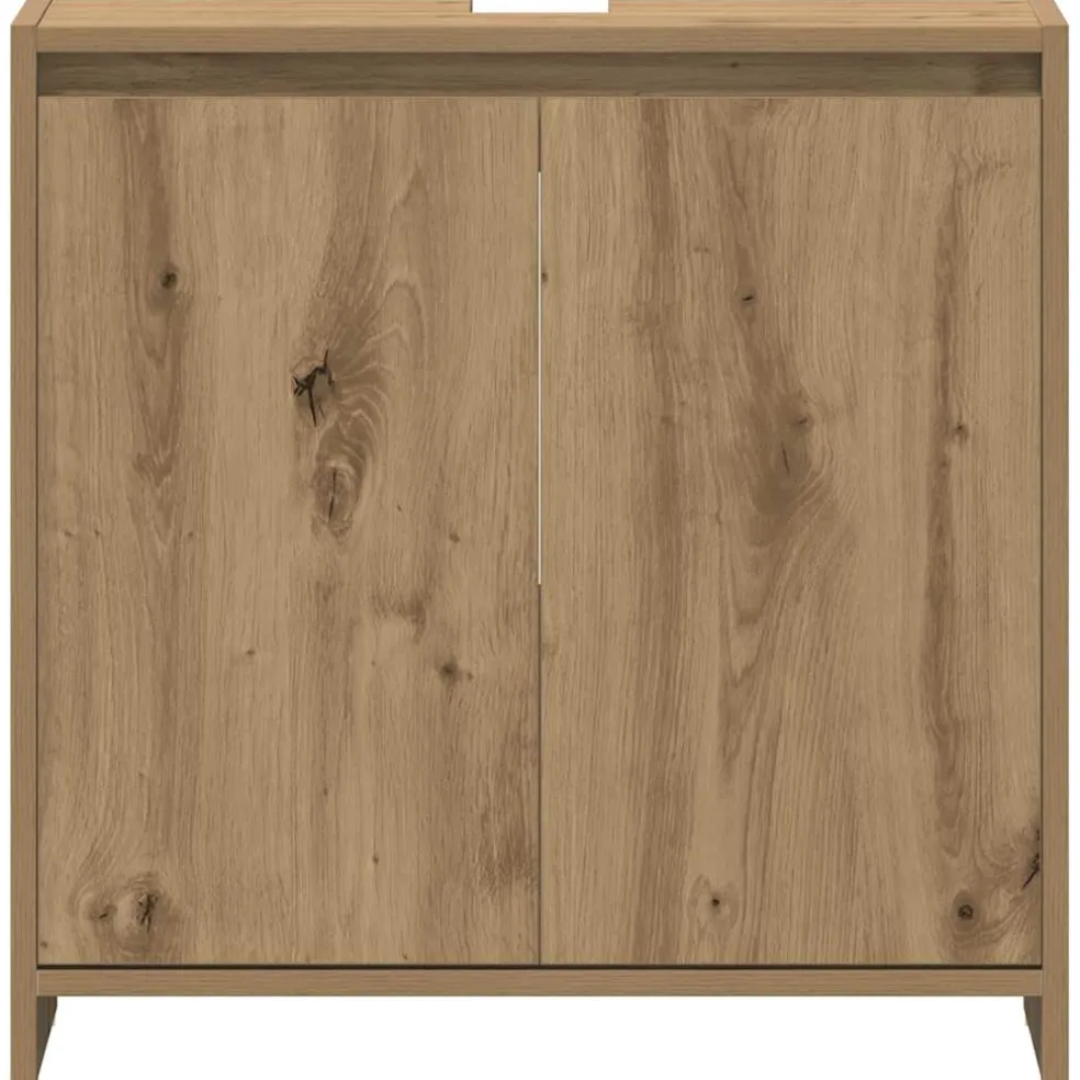 vidaXL Wastafelkast 60x33x60 cm bewerkt hout artisanaal eikenkleurig