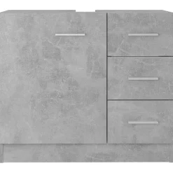 vidaXL Wastafelkast 63x30x54 cm bewerkt hout betongrijs