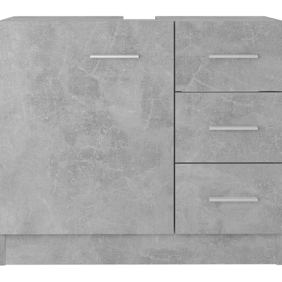vidaXL Wastafelkast 63x30x54 cm bewerkt hout betongrijs
