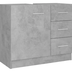 vidaXL Wastafelkast 63x30x54 cm bewerkt hout betongrijs