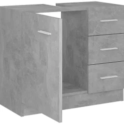 vidaXL Wastafelkast 63x30x54 cm bewerkt hout betongrijs