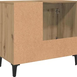 vidaXL Wastafelkast 65x33x60 cm bewerkt hout artisanaal eikenkleurig