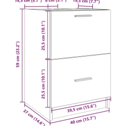 vidaXL Wastafelkast 40x37x59 cm bewerkt hout grijs sonoma eikenkleurig