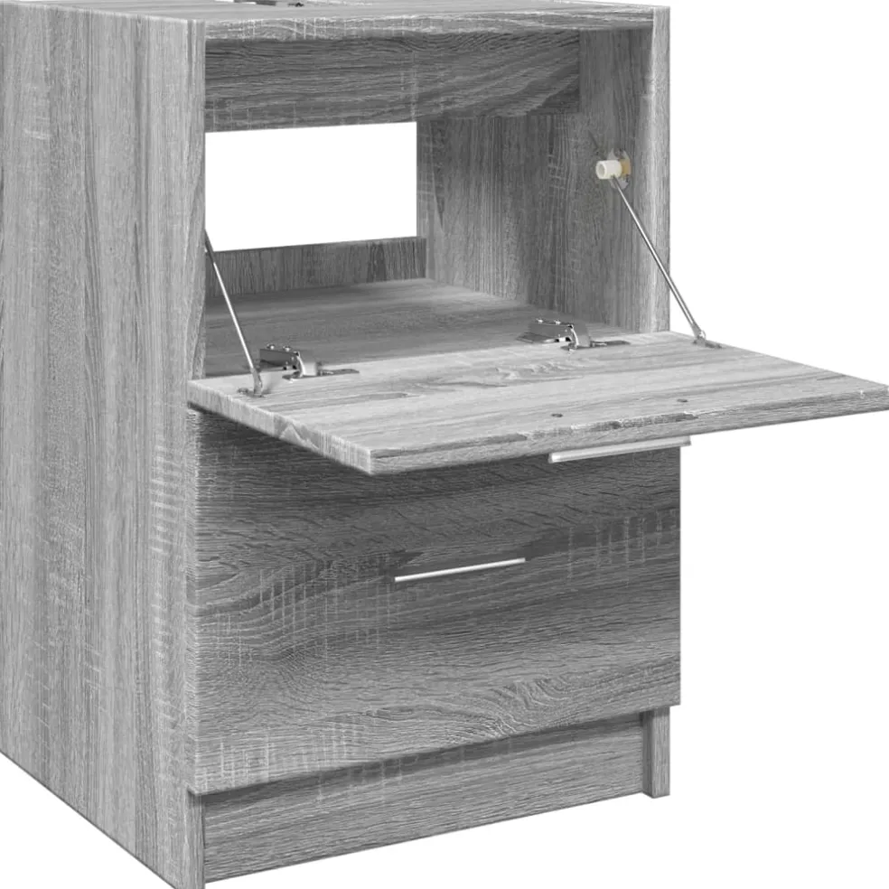 vidaXL Wastafelkast 40x37x59 cm bewerkt hout grijs sonoma eikenkleurig