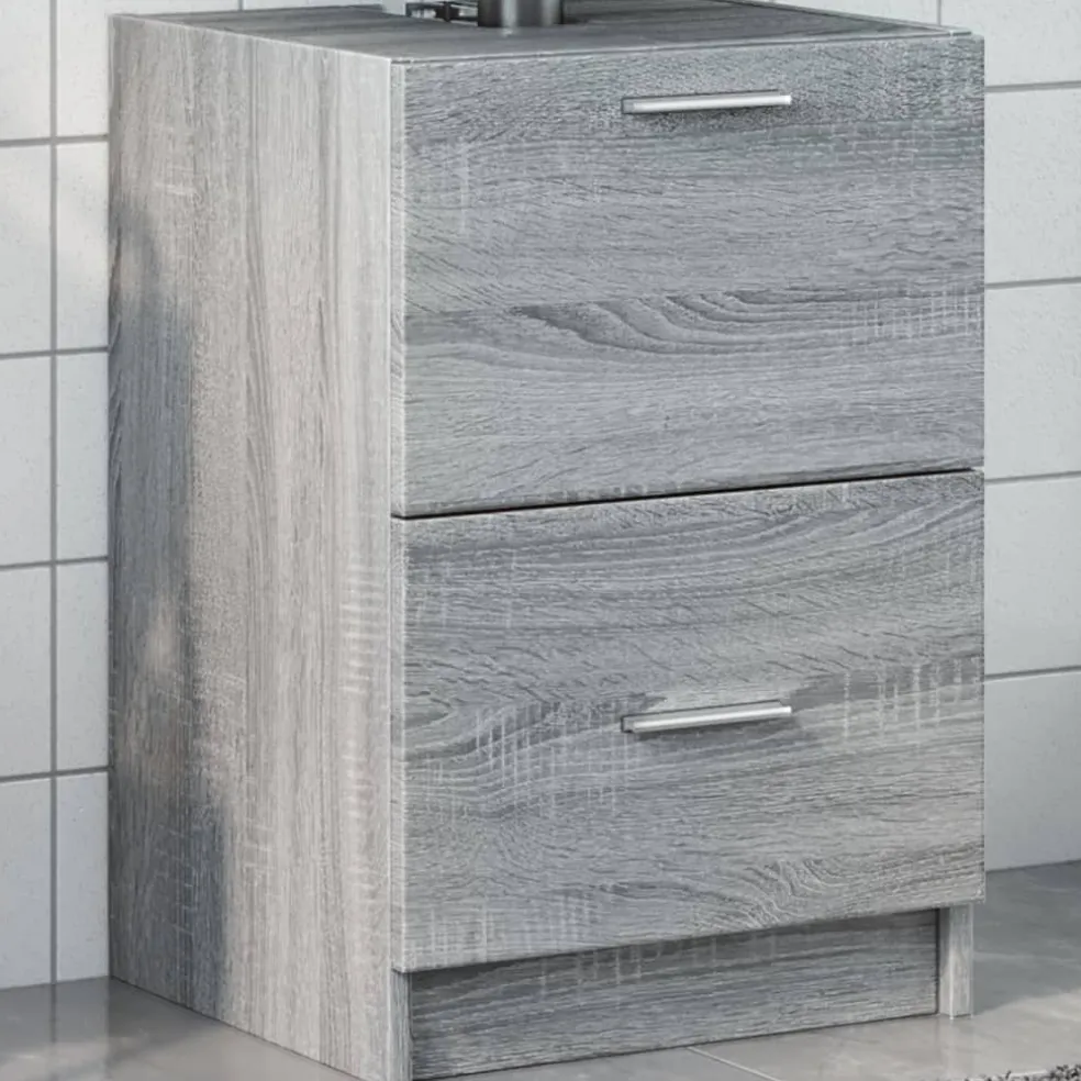 vidaXL Wastafelkast 40x37x59 cm bewerkt hout grijs sonoma eikenkleurig