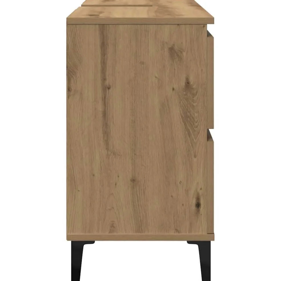 vidaXL Wastafelkast 80x33x60 cm bewerkt hout artisanaal eikenkleur