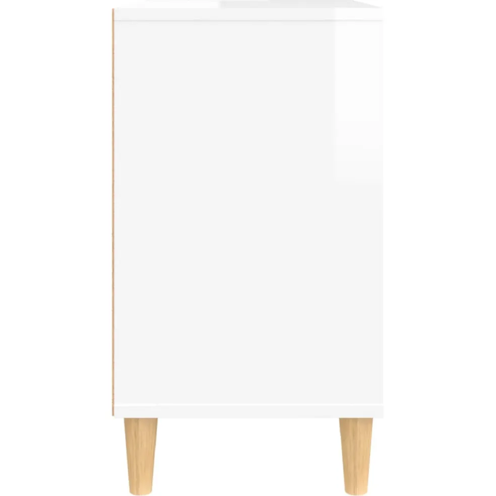 vidaXL Wastafelkast 80x33x60 cm bewerkt hout hoogglans wit