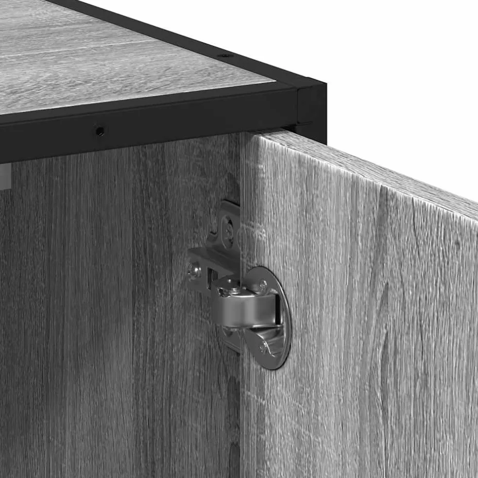 vidaXL Wastafelkast 65x33x60 cm bewerkt hout grijs sonoma eikenkleurig