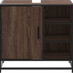 vidaXL Wastafelkast 65x33x60 cm bewerkt hout bruin eikenkleur