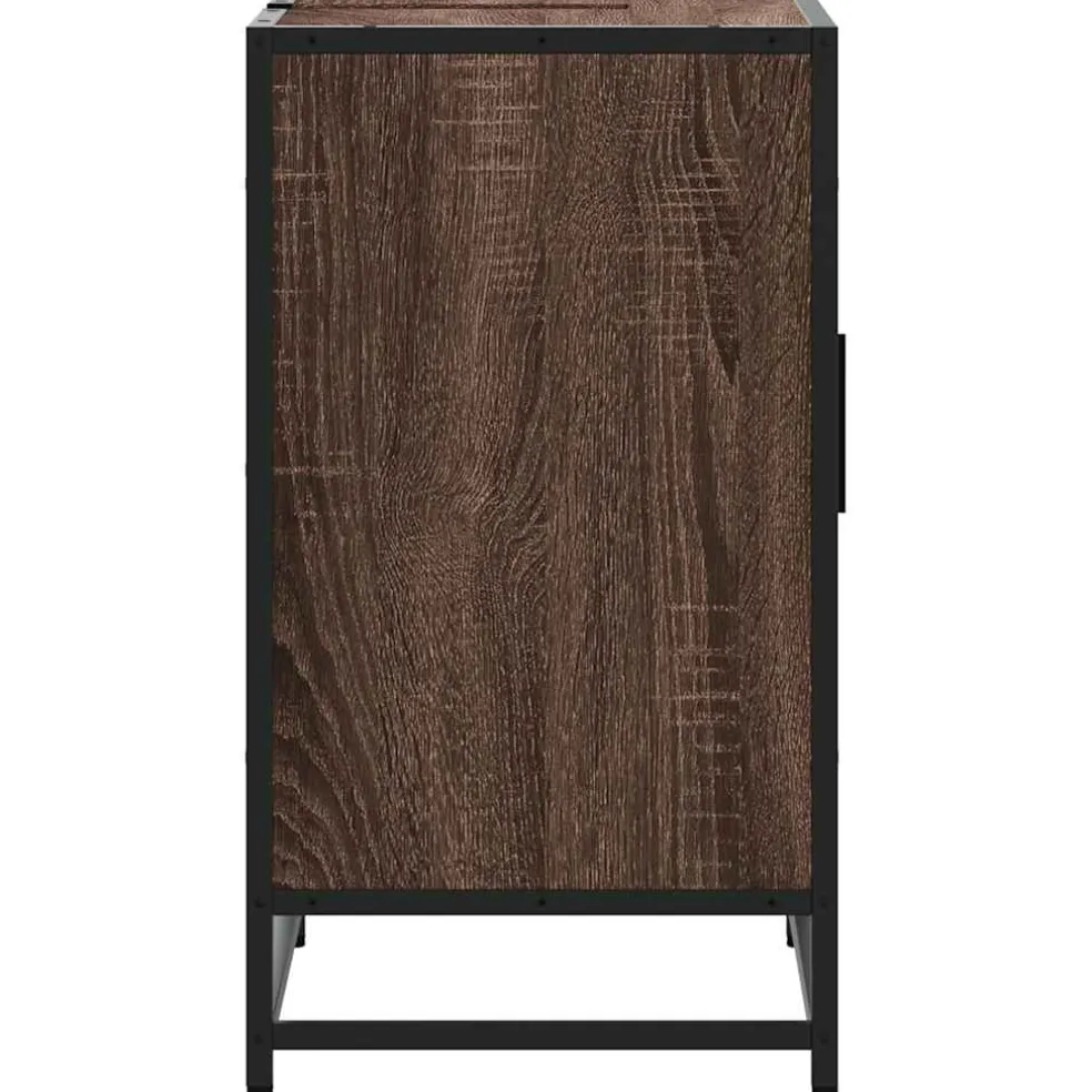 vidaXL Wastafelkast 65x33x60 cm bewerkt hout bruin eikenkleur