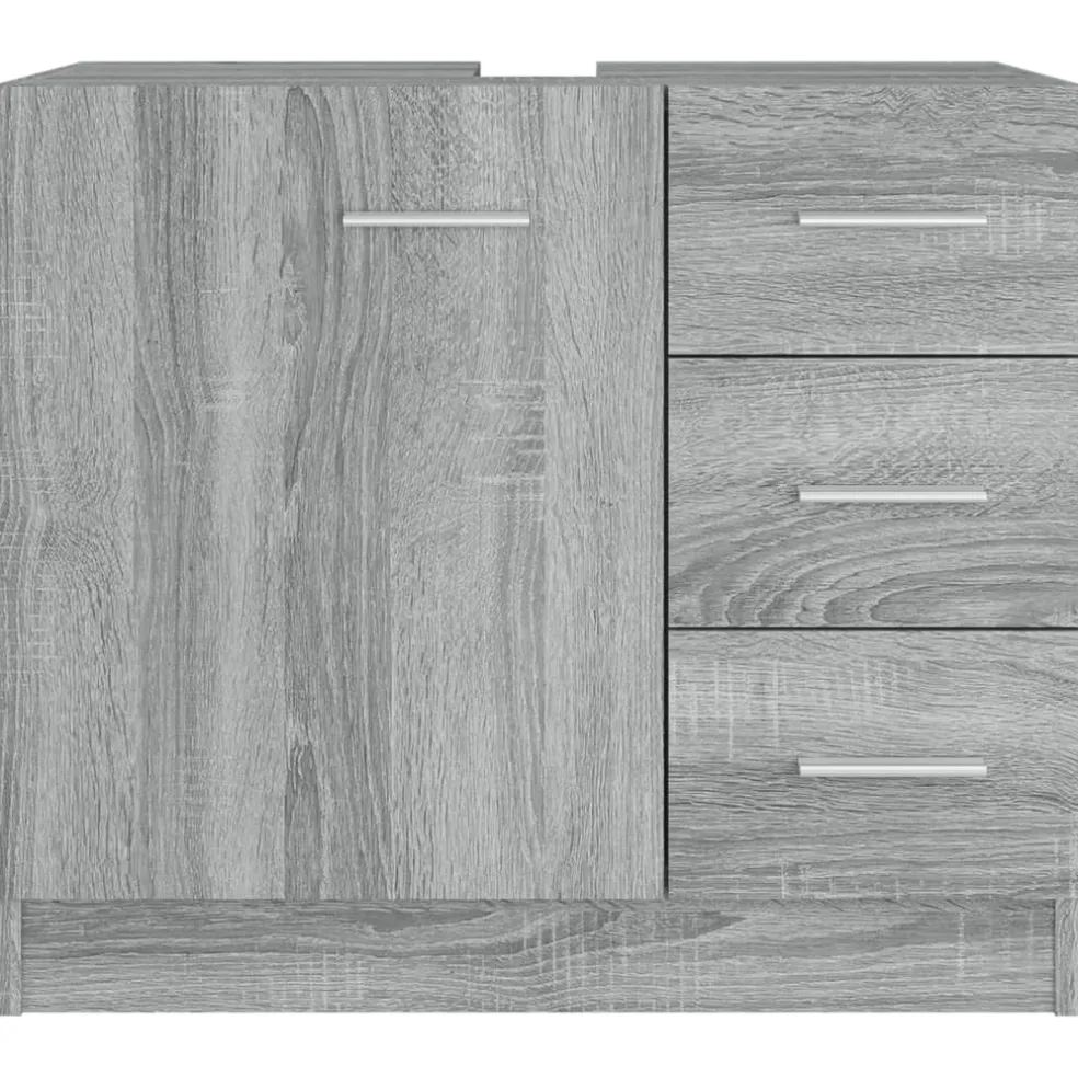 vidaXL Wastafelkast 63x30x54 cm bewerkt hout grijs sonoma eikenkleurig