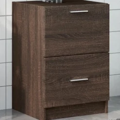 vidaXL Wastafelkast 40x37x59 cm bewerkt hout bruin eikenkleurig