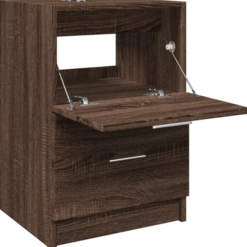 vidaXL Wastafelkast 40x37x59 cm bewerkt hout bruin eikenkleurig