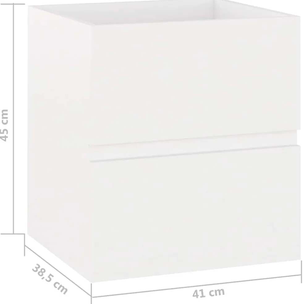 vidaXL Wastafelkast 41x38,5x45 cm bewerkt hout wit