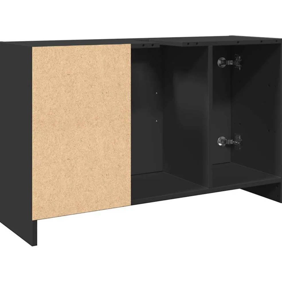 vidaXL Wastafelkast 90x29x55 cm bewerkt hout zwart