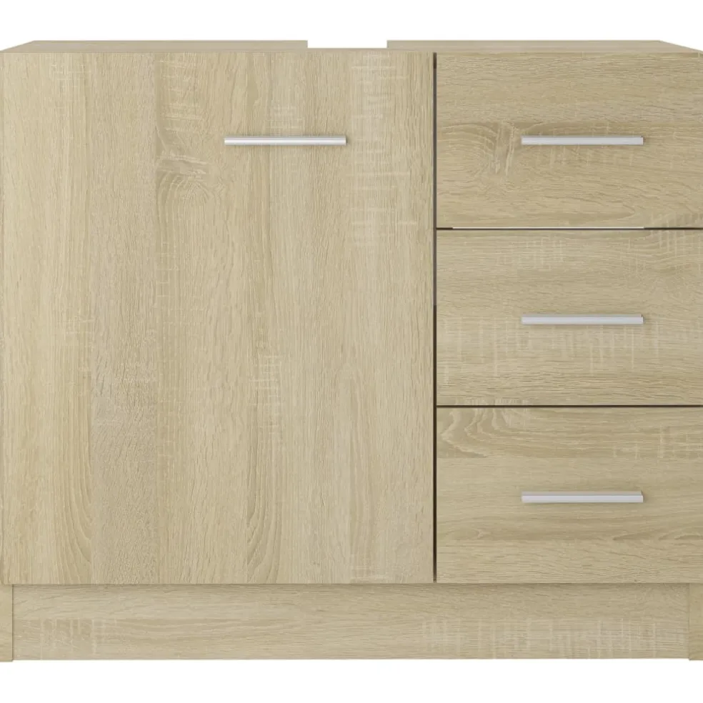 vidaXL Wastafelkast 63x30x54 cm bewerkt hout sonoma eikenkleurig